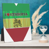 私はエチオピア愛ラブルハート色 フォトプラーク (側面)