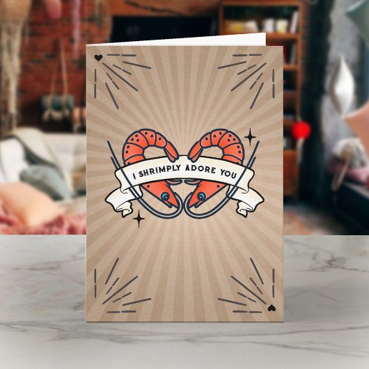 私はエビのタトゥーバレンタインを崇拝する カード