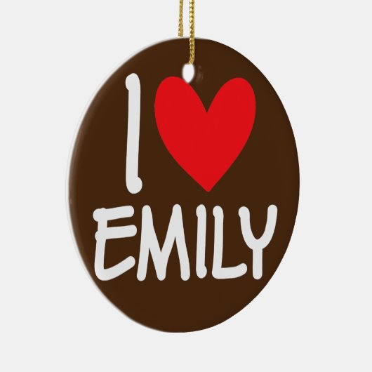 私はエミリー名の女のパーソナライズされた子の女性BFFが大好き セラミックオーナメント (右)
