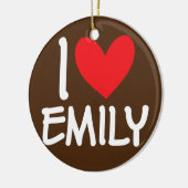 私はエミリー名の女のパーソナライズされた子の女性BFFが大好き セラミックオーナメント (左)