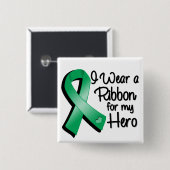 私はエメラルドグリーン衣服を私のヒーローのために飾る 缶バッジ (正面&裏面)