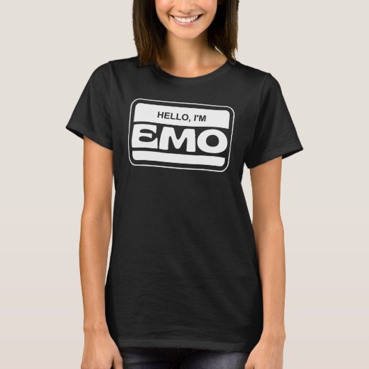 私はエモこんにちはエモだから何の長老エモNevだった Tシャツ (正面)
