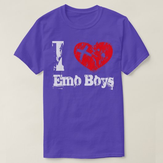 私はエモ少年が大好きエモ女の子エモおもしろいゴシックマ Tシャツ (デザイン正面)