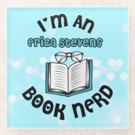 私はエリカスティーブンスの本おたく ガラスコースター