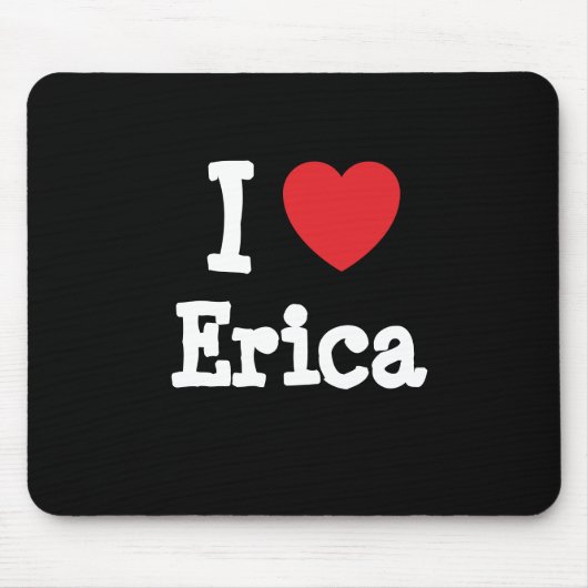 私はエリカハートTシャツが大好き マウスパッド (正面)