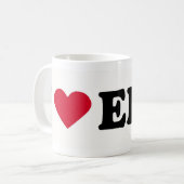私はエリックを愛します コーヒーマグカップ (正面左)