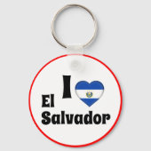 私はエルサルバドルが大好き&ハート – 旅行/スポーツ キーホルダー (正面)