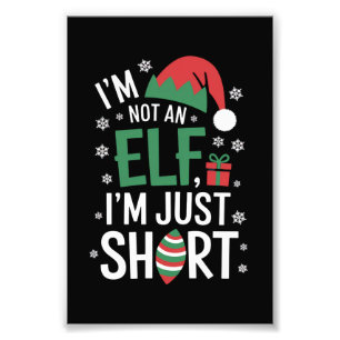 私はエルフではない、ただ背が低いだけ クリスマスのおもしろTシャツ フォトプリント