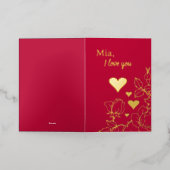 私はエレガント愛するフローラフォイルパーソナライズされたカード 箔シーズンカード (外側レイダウン)