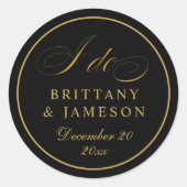 私はエレガント結婚式を行う日付封筒用シール ラウンドシール (正面)