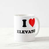 私はエレベーターを愛します コーヒーマグカップ (正面右)