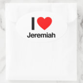 私はエレミヤが大好きだ 楕円形シール (バッグ)