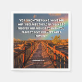 私はエレミヤ29:11聖書の聖句の計画を知っている スタンダードカクテルナプキン (正面)