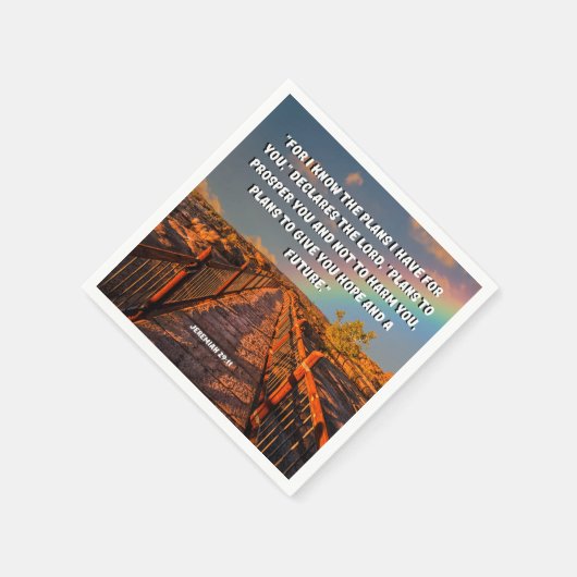 私はエレミヤ29:11聖書の聖句の計画を知っている スタンダードカクテルナプキン (角)