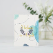 私はエンジェル信じスの抽象芸術バック ポストカード (スタンド正面)