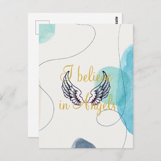 私はエンジェル信じスの抽象芸術バック ポストカード (正面/裏面)