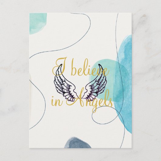 私はエンジェル信じスの抽象芸術バック ポストカード (正面)