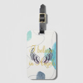 私はエンジェル信じスの抽象芸術バック ラゲッジタグ (正面縦)