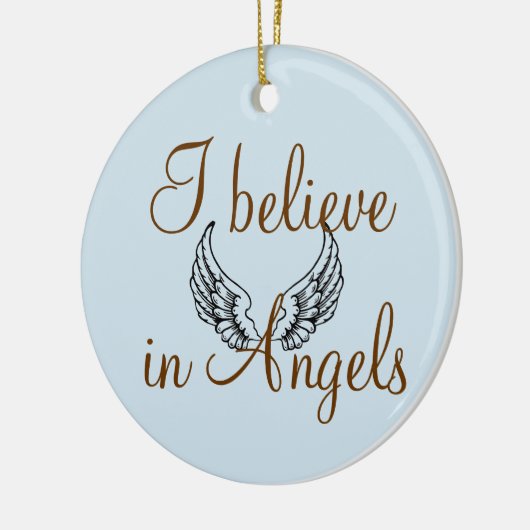 私はエンジェル信じスメモリアルに セラミックオーナメント (左)