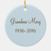 私はエンジェル信じスメモリアルに セラミックオーナメント (裏面)