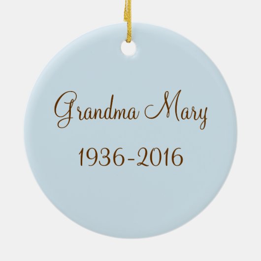 私はエンジェル信じスメモリアルに セラミックオーナメント (裏面)