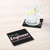 私はエンジニアおもしろいノベルティ スクエアペーパーコースター (インサイチュ)