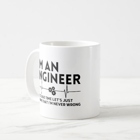 私はエンジニアで救すと思うだけ コーヒーマグカップ (正面左)