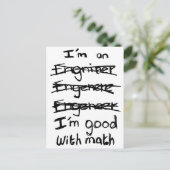 私はエンジニアで、数学はがきを得意だ ポストカード (スタンド正面)