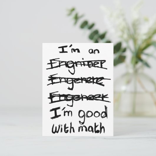 私はエンジニアで、数学はがきを得意だ ポストカード (スタンド正面)