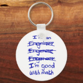 私はエンジニア、私は数学キーチェーンが得意 キーホルダー (正面)