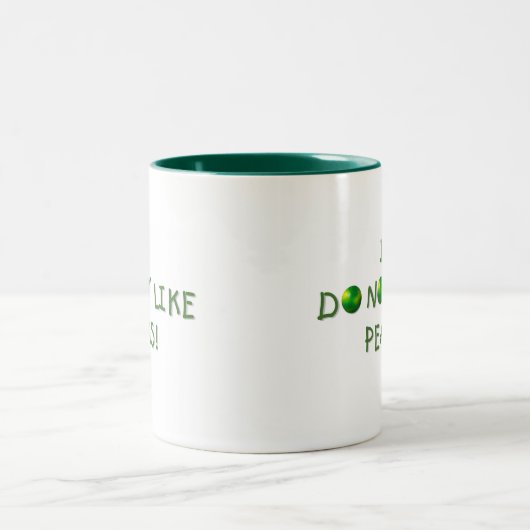 私はエンドウ豆のTシャツおよびギフトを好みません ツートーンマグカップ (中央)