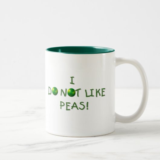 私はエンドウ豆のTシャツおよびギフトを好みません ツートーンマグカップ (右)