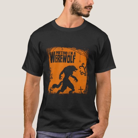私はオオカミのファンのための人狼デザインだと思う Tシャツ (正面)