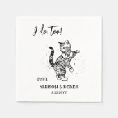 私はオシャレなカスタム結婚式を行う スタンダードカクテルナプキン (正面)