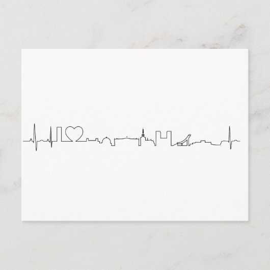 私はオスロ(ecgスタイル)お土産が大好き ポストカード (正面)