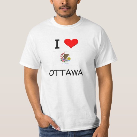 私はオタワイリノイを愛します Tシャツ (正面)