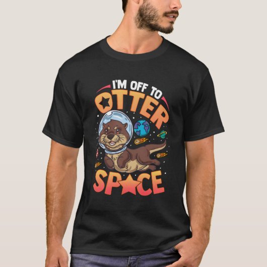 私はオッター宇宙シーオッターへ Tシャツ (正面)