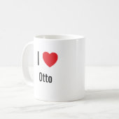私はオットーが大好きです コーヒーマグカップ (正面左)
