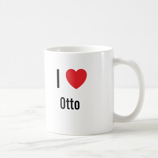 私はオットーが大好きです コーヒーマグカップ (右)
