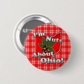 私はオハイオ州のおもしろいな赤いバックアイズのナットについてくだらないです 缶バッジ (正面&裏面)