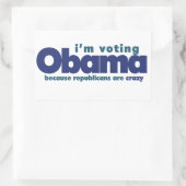 私はオバマに投票した 長方形シール (バッグ)
