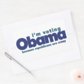私はオバマに投票した 長方形シール (封筒)