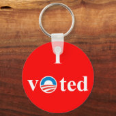 私はオバマに投票 キーホルダー (正面)