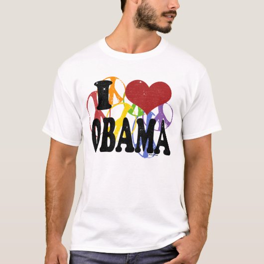 私はオバマのゲイの平和を愛します Tシャツ (正面)