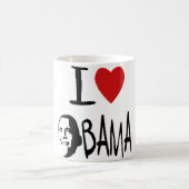 私はオバマのマグを愛します コーヒーマグカップ (中央)