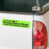 私はオバマを支えます バンパーステッカー (トラック上)