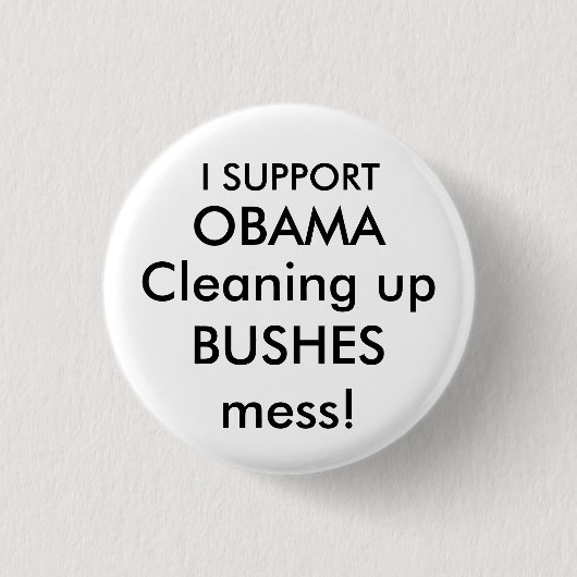 私はオバマを支えます 缶バッジ (正面)
