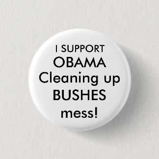 私はオバマを支えます 缶バッジ