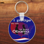 私はオバマバラク2012キーチェーンへの投票を誓う キーホルダー (正面)