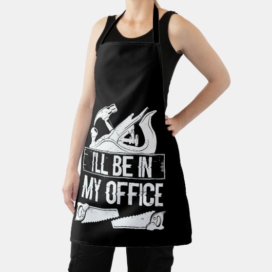 私はオフィスで働く木工おもしろい職業 エプロン (インサイチュ)
